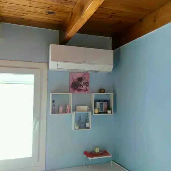 Instalación de Split de aire acondicionado en dormitorio
